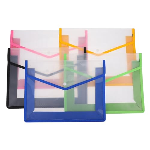 Gatuida 5Stücke Fächermappen aus Wasserdichtem Kunststoff mit Druckknopfverschluss Wiederverwendbar Verschiedenen Farben für Büro Schule und Studium Gatuida 5Stücke Fächermappen aus Wasserdichtem Kunststoff mit Druckknopfverschluss Wiederverwendbar Verschiedenen Farben für Büro Schule und Studium von Gatuida