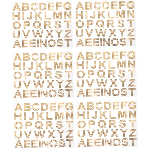 Gatuida 6 Blätter Rhinestone Buchstaben Aufkleber DIY Dekorative Sticker für Kleidung Taschen Becher und Computer Einfach Anzubringen Vielseitig Einsetzbar von Gatuida