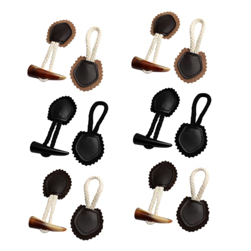 Gatuida 6 Paare Knebelknopf Harz Schwarz Hellbraun und Dunkelbraun für DIY Nähprojekte für Mäntel Taschen Pullover und Mehr von Gatuida