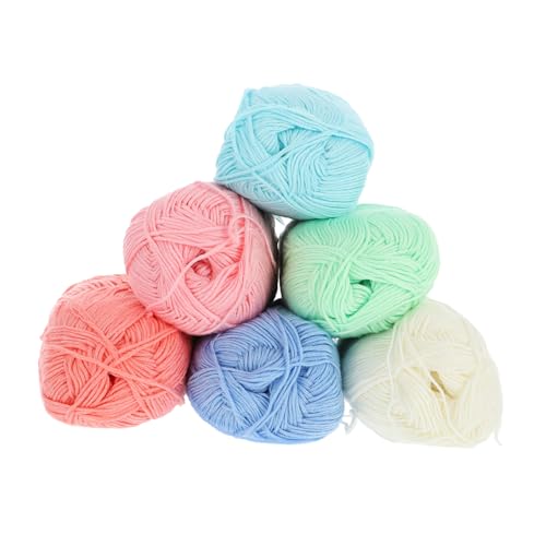 Gatuida 6 Rollen Baumwollgarn zum Stricken Mitteldickes Hautfreundliches Häkelgarn Flexible Dekorative DIY Baumwollkordel für Heimtextilien Wie Kissen Decken Sofabezüge Gatuida 6 Rollen Baumwollgarn zum Stricken Mitteldickes Hautfreundliches Häkelgarn Flexible Dekorative DIY Baumwollkordel für Heimtextilien Wie Kissen Decken Sofabezüge von Gatuida
