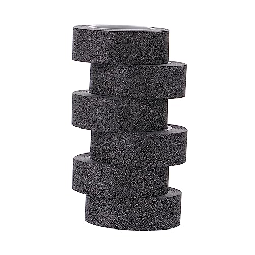 Gatuida 6 Rollen DIY Glitzer Papier Klebeband Selbstklebendes Washi Tape für Scrapbooking Handwerk und Dekoration pro Rolle Schwarz mit Glitzer Vielseitig Einsetzbar für Tagebuch und von Gatuida