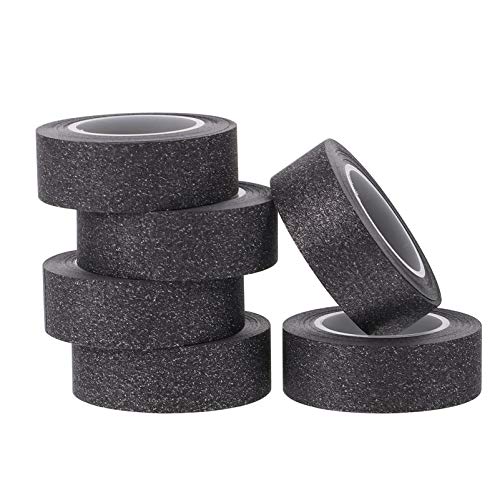 Gatuida 6 Rollen Glitzer Papier Klebeband Selbstklebendes DIY Tape Schwarz pro Rolle für Scrapbooking Basteln und Kreative Dekorationen Langlebig und Vielseitig Einsetzbar von Gatuida
