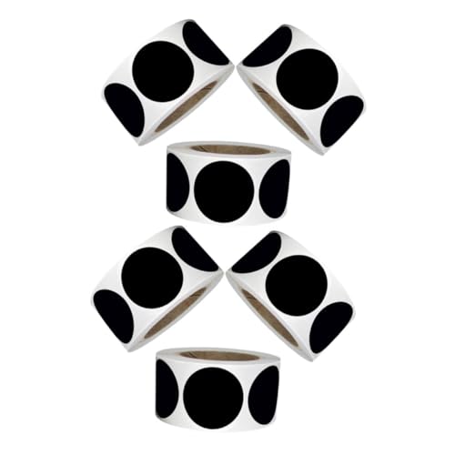 Gatuida 6 Rollen Schwarze Wasserfeste PVC Aufkleber Rund Beschreibbare Etiketten für Aufbewahrungsboxen Selbstklebend Langlebig und Ablösbar für Küche Büro und von Gatuida