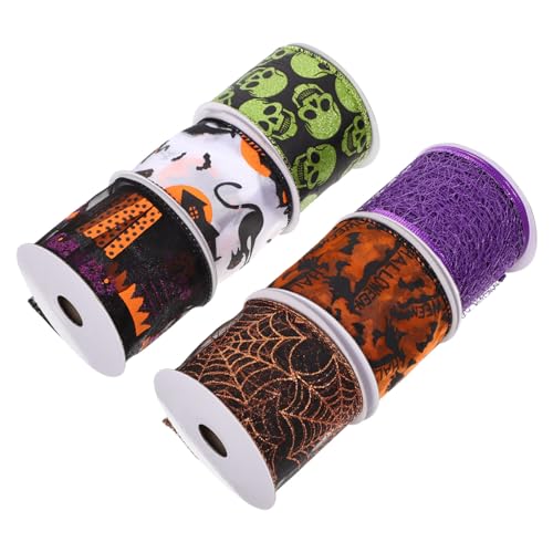 Gatuida 6 Rollen Teiliges Halloween Geschenkband aus Strapazierfähigem Polyester und Eisen Bunte Dekorative Schleifenbänder für DIY Basteln Geschenkverpackung Kränze Partydeko Innen und Gatuida 6 Rollen Teiliges Halloween Geschenkband aus Strapazierfähigem Polyester und Eisen Bunte Dekorative Schleifenbänder für DIY Basteln Geschenkverpackung Kränze Partydeko Innen und von Gatuida