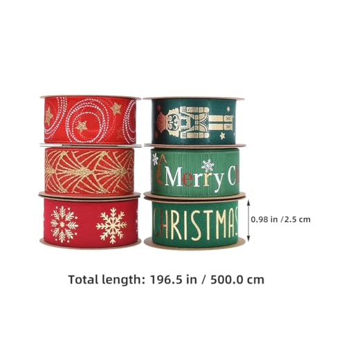 Gatuida 6 Rollen Weihnachtsband zum Verpacken, dekorative Bänder für Feiertagsbasteleien, Verpacken von Haarschleifen, Accessoires, Weihnachtsbaumschmuck, Geschenkverpackungen Gatuida 6 Rollen Weihnachtsband zum Verpacken, dekorative Bänder für Feiertagsbasteleien, Verpacken von Haarschleifen, Accessoires, Weihnachtsbaumschmuck, Geschenkverpackungen von Gatuida