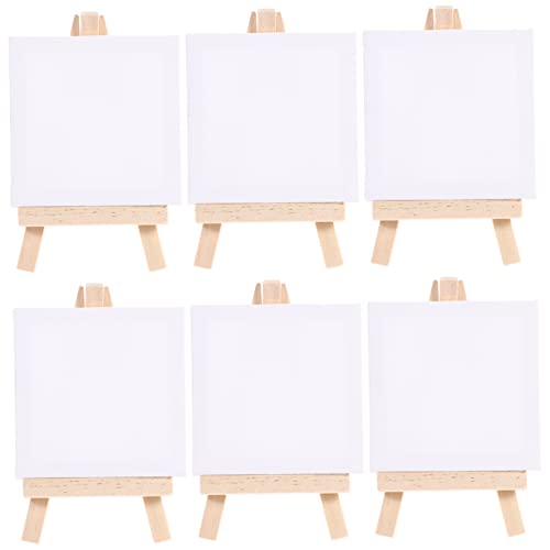 Gatuida 6 Sätze Hölzerne Staffelei Set Planke Bretter Schluck Ölgemäldetafel schmucklos painting set for bastel set Ölgemälde auf Lagern von Leinwänden für Bambus Weiß von Gatuida