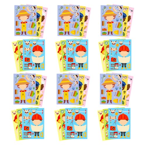 Gatuida 6 Sets Anzieh-puzzle-aufkleber – Erstellen Sie Ihren Eigenen -aufkleber. Interaktive Diy- -anzieh-etiketten Für Kinderpartys Und Schulaktivitäten. von Gatuida