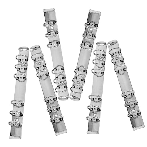 Gatuida 6 Stück Binder innerer Kern Notizbuch Binder Loch Einbandrücken für lose Blätter Bindung groß BINDER -Mechanismen Ringbuchmechanismus Clips Büroordner Rostfreier Stahl Silber von Gatuida