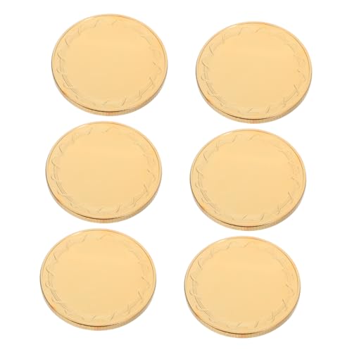 Gatuida 6 Stück Blanko Münzen Goldplattiert mit Spiegelrand Gravurfähige Challenge Coins für Diy Kunstwerke Uv Druck Kompatibel Geburtstag Reise Gedenksammlung von Gatuida