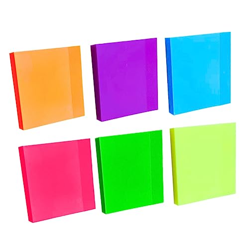 Gatuida 6 Stück Bunte Haftnotizen Selbstklebende Notizzettel für Schule und Büro Transparente Pet Memo Pads Beschreibbar Praktische Erinnerungen und Listen von Gatuida