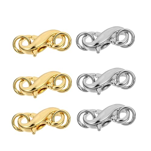 Gatuida 6 Stück DIY Schmuck Zubehör Doppelköpfige Metall Lobster Clips für Armbänder Gold Silber für Kreative Schmuckgestaltung von Gatuida