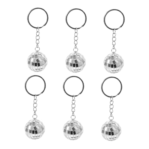 Gatuida 6 Stück Disco-schlüsselanhänger Discokugel-wachswärmer Mini-disco-kugel Schlüsselanhänger-partygeschenke Disco-kugel-plakat Mini-schlüsselanhänger Spiegelball Plastik Silver von Gatuida