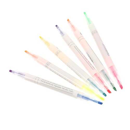 Gatuida 6 Stück Doppelseitige Textmarker Pastell Marker für Schule und Büro Multi Function Marker Kompakte Stifte für Notizen und Scrapbooking für Studenten und Kreative Projekte von Gatuida