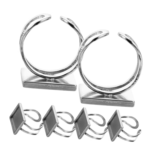 Gatuida 6 Stück Einstellbare Ring Rohlinge für DIY Schmuckherstellung Bezel Ring Basis für Kreative Designs Leicht und Tragbar für Ringgröße Anpassungen von Gatuida