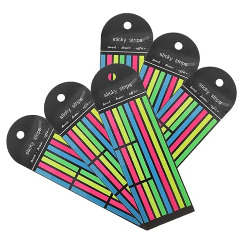 Gatuida 6 Stück Fluoreszierende Haftnotizen Set Kurze Lange Markierungsstreifen Transparente Selbstklebende Registerkarten für Notizbücher Bücher Büro Farbige Praktische Lesestreifen für Gatuida 6 Stück Fluoreszierende Haftnotizen Set Kurze Lange Markierungsstreifen Transparente Selbstklebende Registerkarten für Notizbücher Bücher Büro Farbige Praktische Lesestreifen für von Gatuida