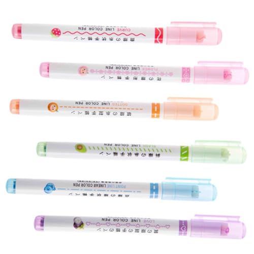Gatuida 6 Stück Handlettering Stifte Schnell Trocknende Marker für Notizen und Zeichnungen Bunte Highlighter für Schüler und Kreative für Journaling und Kunstprojekte von Gatuida