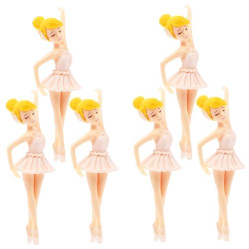 Gatuida 6 Stück Teiliges Ballettmädchen Schlüsselanhänger PVC Landschaft Tortendeko Weiße Ballettfiguren für Cake Topper und Deko von Gatuida