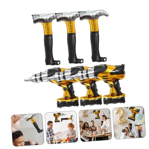 Gatuida 6 Stück Teiliges Bau party Luftballons aus Aluminiumfolie Hammer Bohrer motive Langlebig Farbenfroh Leichte Dekoration für Jungen Geburtstag und Baustellen mottoparty Gatuida 6 Stück Teiliges Bau party Luftballons aus Aluminiumfolie Hammer Bohrer motive Langlebig Farbenfroh Leichte Dekoration für Jungen Geburtstag und Baustellen mottoparty von Gatuida