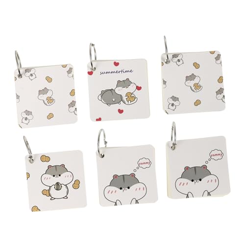 Gatuida 6 Stück Teiliges Cartoon Notizblöcke Leer Praktische Vokabelhefte mit Eisendrahtbindung Tragbare Memo Pads für Schule Büro und Zuhause von Gatuida