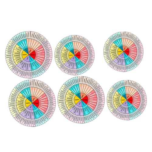 Gatuida 6 Stück Teiliges Emotion Wheel Sticker aus Langlebigem PVC Starke Haftung Rückstandsfrei Entfernbar Vielseitig für Laptop Handy und Notebooks Farbenfrohe DIY Aufkleber von Gatuida