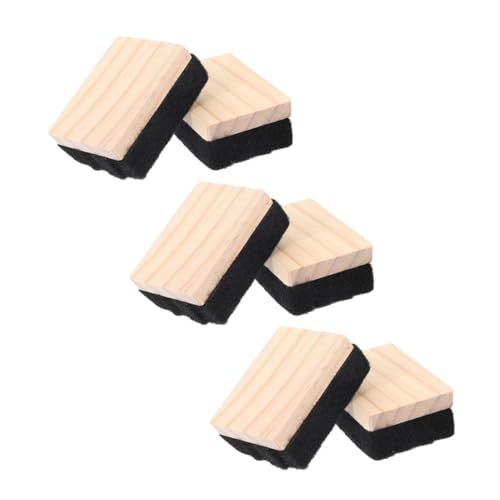 Gatuida 6 Stück Teiliges Holz Tafelschwämme mit Filz Schonender Kreidetafel Radierer für Schule Büro Zuhause Staubreduzierend und Sicher für Empfindliche Oberflächen von Gatuida