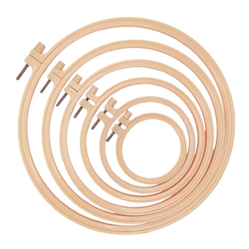 Gatuida 6 Stück Teiliges Kunststoff Stickrahmen in Runde Stickerei Ringe für Kreuzstich DIY Nähzubehör Einfaches Fixieren von Stoffen für Stickereien und Dekorationen von Gatuida
