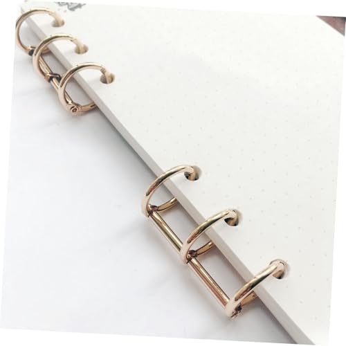 Gatuida 6 Stück Teiliges Metallbuchringe Binder Ringe mit Glatten Kanten Goldfarbene Buchklammern für Nachfüllbare Ringbücher Vielseitig Einsetzbar für Büro Schule und Heimgebrauch von Gatuida