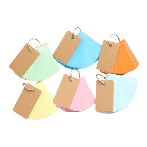 Gatuida 6 Stück Teiliges Ring notizblock Tragbare Wiederbefüllbare Ring notepads mit Blanko Blättern Praktisch als Vokabelkarten für Schule und Büro Farblich Sortiert pro Zufällige Farbe von Gatuida