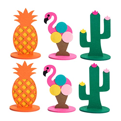 Gatuida 6 Stück Teiliges Sommer Filz mit Flamingo Ananas und Kaktus Kreative Tischdekoration für Hawaii Partys Leicht und Installieren für Zuhause und von Gatuida