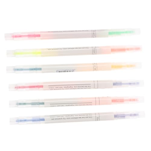 Gatuida 6 Stück Textmarker mit Doppelspitze Bunte Markierungsstifte für Schüler Bürobedarf Notizen Kompakte Marker für Täglichen Gebrauch und Kreatives Scrapbooking von Gatuida