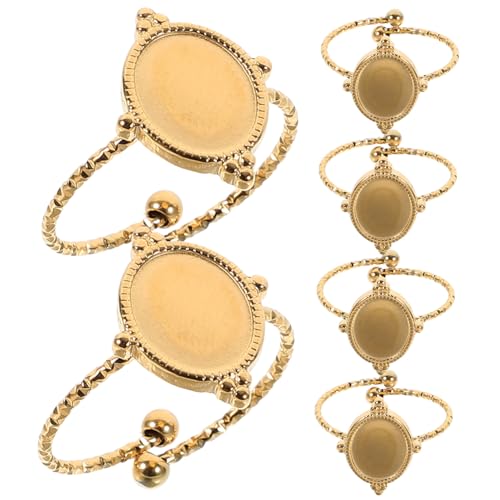Gatuida 6 Stück Verstellbare Ringrohlinge Teiliges Ovaler Offener Cabochon Basis DIY Schmuckherstellung Goldfarbene Ringe für Gestaltung und Geschenkideen Gatuida 6 Stück Verstellbare Ringrohlinge Teiliges Ovaler Offener Cabochon Basis DIY Schmuckherstellung Goldfarbene Ringe für Gestaltung und Geschenkideen von Gatuida