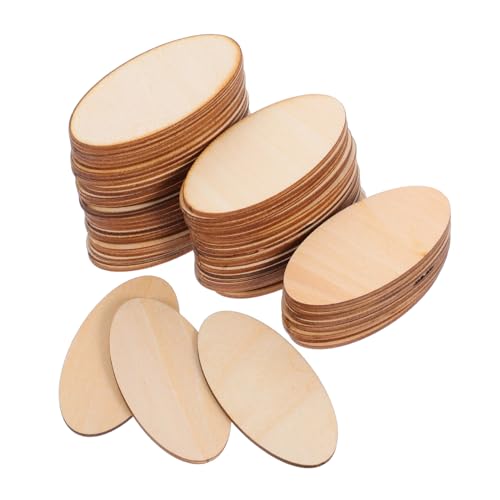 Gatuida 60 Ovale Holzstücke: Ovale Holzausschnitte Zum Selbermachen Für Bastelprojekte – Unbehandelte Holzscheiben, 2 Mm, Zum Bemalen, Gravieren, Heimdekor von Gatuida