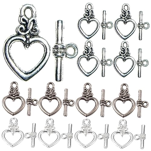 Gatuida 60 Satz Herzförmige Knebelverschlüsse für Armbänder Selbstgemacht Schmuckverschlüsse Metalllegierung Glänzend und Langlebig für Handgefertigte Armbänder und Gatuida 60 Satz Herzförmige Knebelverschlüsse für Armbänder Selbstgemacht Schmuckverschlüsse Metalllegierung Glänzend und Langlebig für Handgefertigte Armbänder und von Gatuida