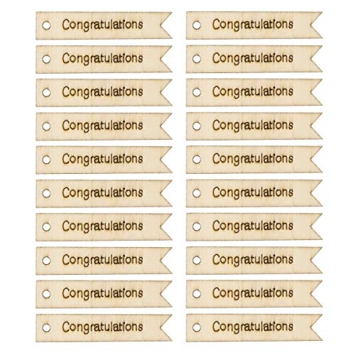 Gatuida 60 Stück Anhänger Mit Buchstabenschild Mit Handwerk Briefkarte Ornament Handwerk Etiketten Rustikale Tags Glückwunsch Handgefertigt Danke Favor Tags Basteln Zubehör Hängend Hölzern von Gatuida