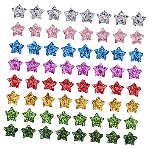 Gatuida 60 Stück Harzsterne funkeln groß Formen Sternperlen für drinnen weihnachtsdeko Herstellung von Schmuck aus Sternperlen Sternanhänger mit flacher Rückseite Sterne glänzen von Gatuida