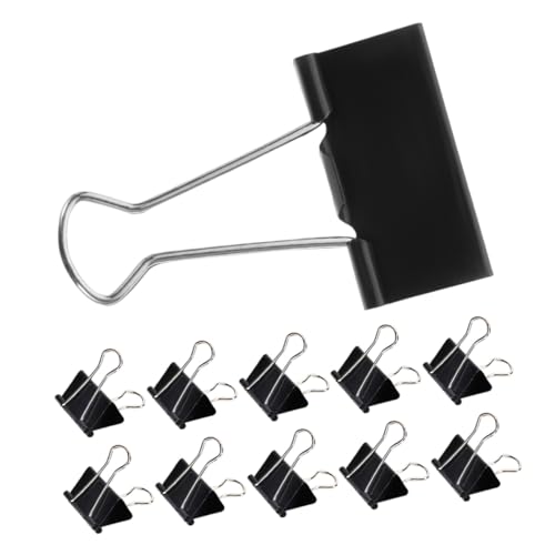 Gatuida 60 Stück Metall Büroklammern Schwarz Extra Groß Binder Clips Starker Halt Für Dokumentenmanagement Reusable Papierhalter Für Büroorganisation Rechnungen Akten von Gatuida