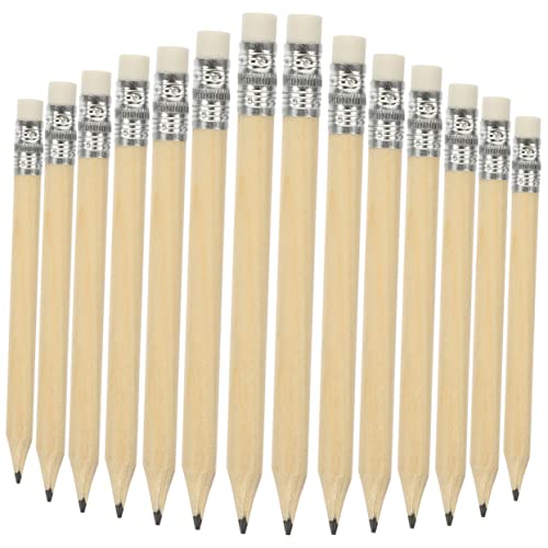 Gatuida 60 Stück Mini Holzbleistifte Ergonomische Kurzbleistifte für Radiergummi Hochwertige Zeichnungswerkzeuge aus Holz für Kreative Aktivitäten für Schule und Freizeit von Gatuida