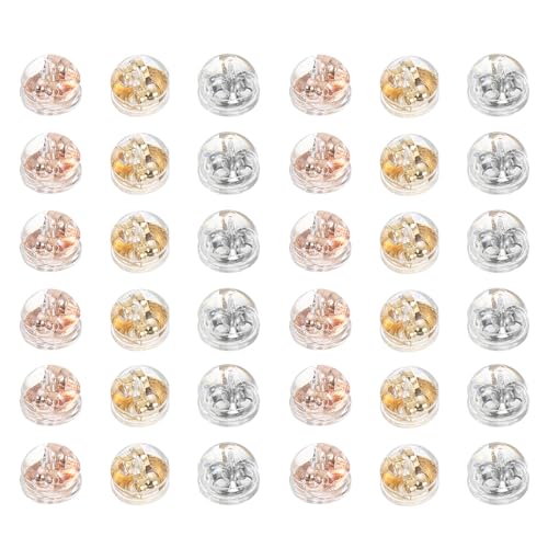 Gatuida 60 Stück Ohrring-Verschlüsse als Ersatz: Silikon-Ohrstecker-Verschlüsse, Stopper für Ohrstecker mit Fischhaken – transparente, weiche Verschlüsse von Gatuida