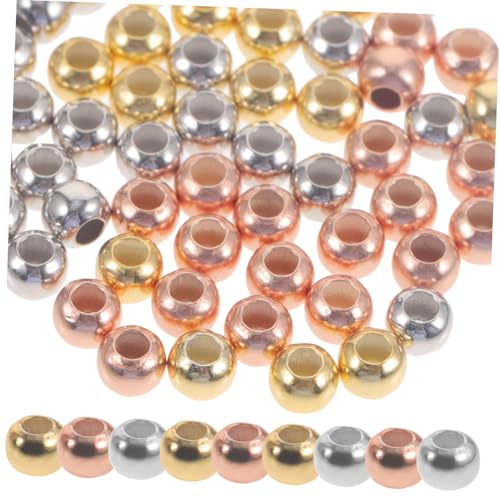 Gatuida 60 Stück Teiliges DIY Schmuckset mit Runden Spacer Perlen in Weißgold Gold und Roségold Hochwertige Silberlegierung zum Auffädeln für Armbänder Halsketten und Kreative von Gatuida