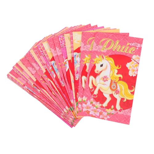 Gatuida 60 Stück Vietnamesische Rote Geldumschläge Jahr Des Pferdes Traditionelle Bao Li Xi Umschläge für Chinesisches Neujahr Festliche Papierhüllen mit Motiven zum Verschenken von von Gatuida