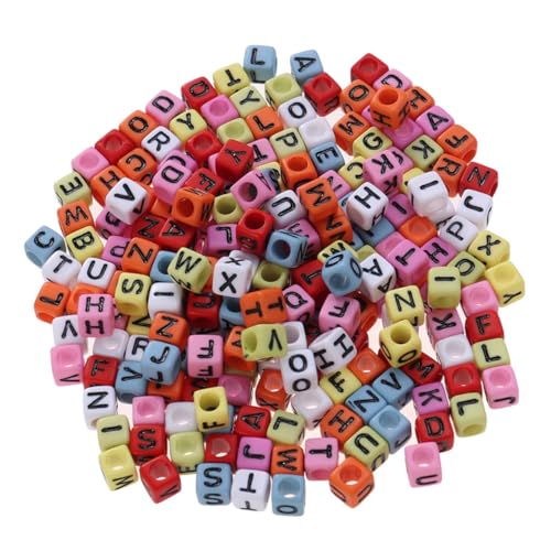 Gatuida 600 Stück Buchstabenperlen Buntes DIY Schmuck Basteln Zubehör für Armband Halskette Schlüsselanhänger Kreative Buchstaben Beads von Gatuida