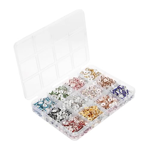 Gatuida 600 Stück Bunte Strass Abstandsperlen Rondelle Schmuckperlen für DIY Armbänder Bastelprojekte Mehrfarbig Glitzernde Kristallperlen zum Auffädeln und Verzieren von Gatuida