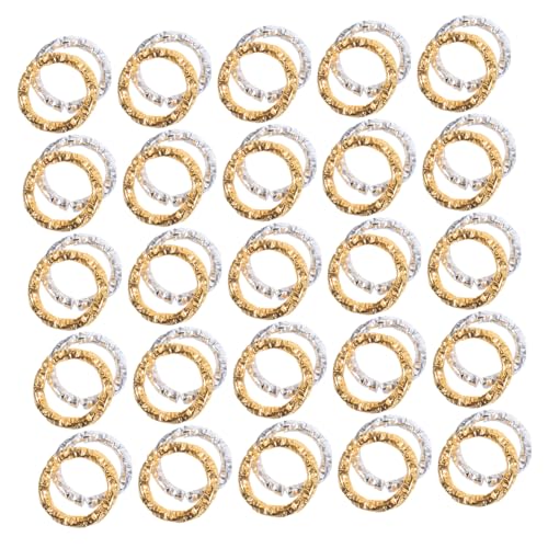 Gatuida 600 Stück Gedrehte Offene Sprungringe Gold Silber DIY Schmuckverbinder mit Facettiertem Design Verstellbar Robust für Ohrringe Halsketten Armbänder und Bastelprojekte von Gatuida