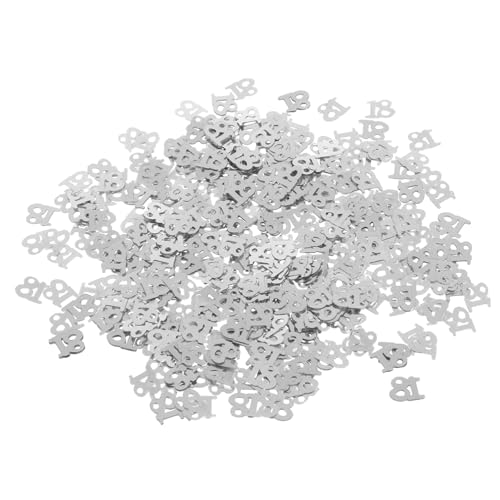 Gatuida 600Stück Silbernes Einfarbiges Tischkonfetti für Geburtstagsfeiern Digitales Konfetti für Partydekoration Glänzend und Glitzernd für Hochzeiten und Feste von Gatuida