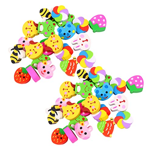 Gatuida 60Stücke Mini Radiergummis für Tragbare Kreative und Bunte Radiergummis mit Tierdesigns für Schule und für Schüler von Gatuida