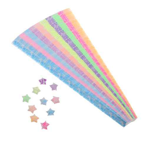 Gatuida 630 Stück Origami Sternstreifen aus Leuchtendem Papier pro Packung DIY Bastelpapier für Sterne Falten Langlebig Leicht für Bastelprojekte Weihnachtsdeko Kindergarten von Gatuida