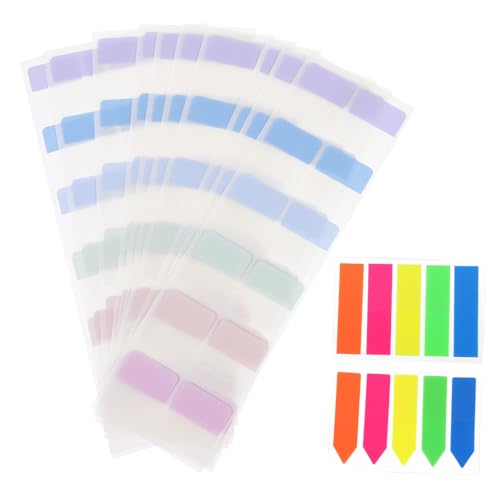 Gatuida 640Stücke Klebezettel Farbige Buch Tabs Transparente Indexmarker für Notizen Seitenmarkierungen Praktische Büro und Schulbedarf Leicht und Transportabel von Gatuida