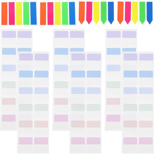 Gatuida 640Stücke Selbstklebende Seitenmarker Transparente Anmerkungsregisterkarten Pastellfarben für Büro und Schule Beschreibbare Indexflags und Lesezeichen Leicht von Gatuida