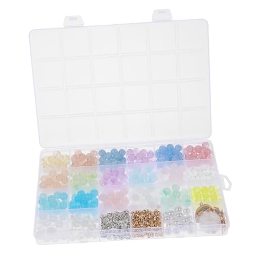 Gatuida 670 Stück Teiliges Glasperlen Schmuckherstellung Bunte und Einfarbige Spacer Beads Glatte Oberfläche zum Auffädeln von Armbändern und Halsketten DIY Bastelperlen für Kreative von Gatuida