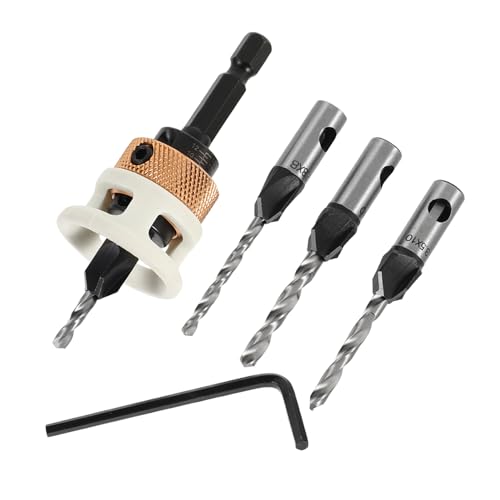 Gatuida 6Stücke Teiliges Einstellbares Countersink Bohrer Set für Holzarbeiten Präzise Bohrungen und Versteckte Schraubeninstallation Langlebiger Legierungskopf Effizientes Design von Gatuida